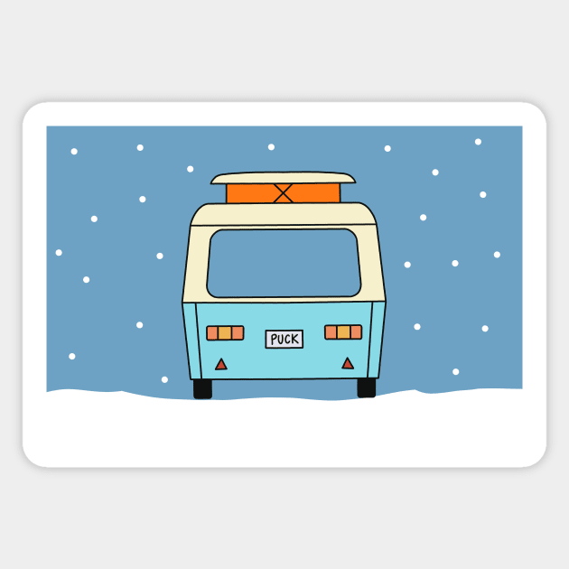 Puck in Snow Sticker by EribaArt